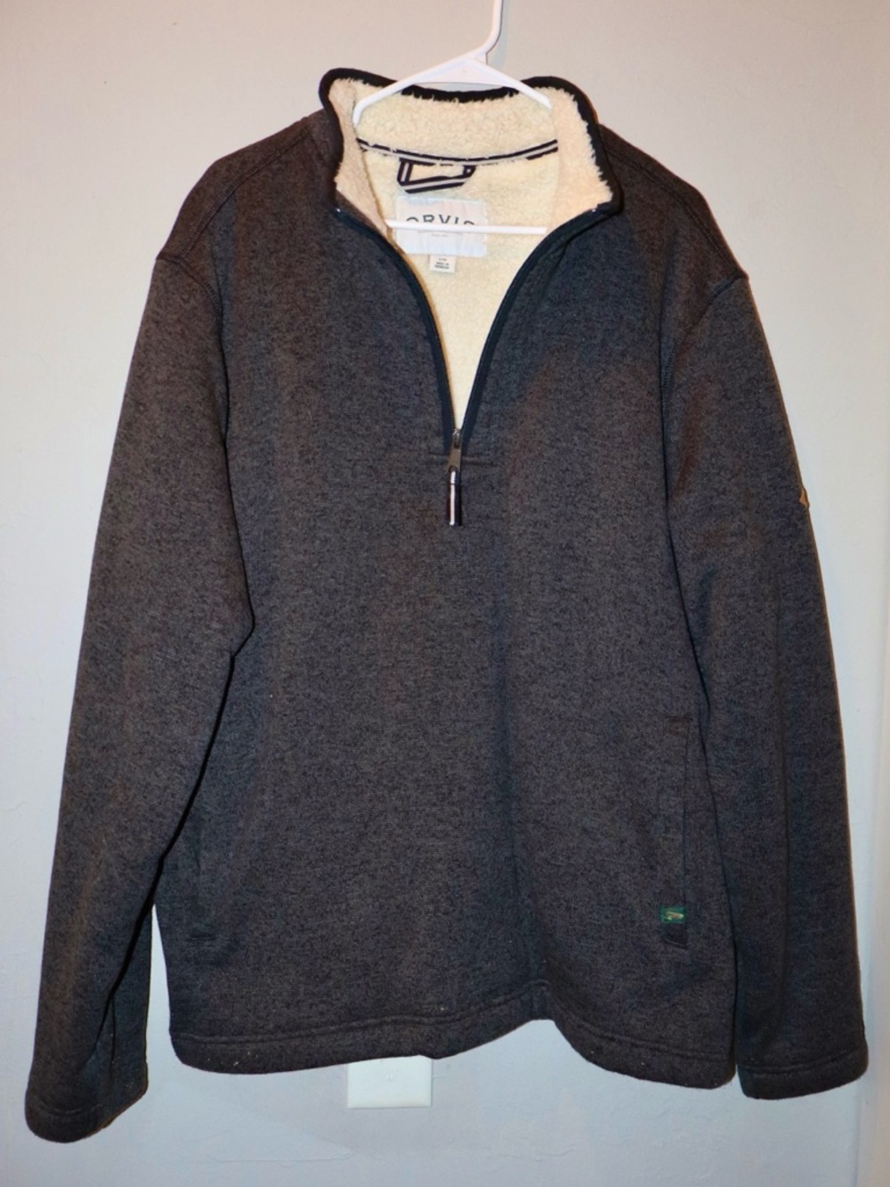 Orvis Men's Dark Charcoal Sherpa Quarter-Zip Pullover